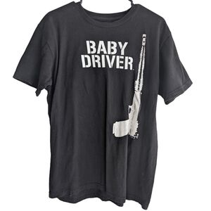 Baby Driver Ripple Junction Large Black Cotton Short Sleeve Graphic Tee‎ Shirt